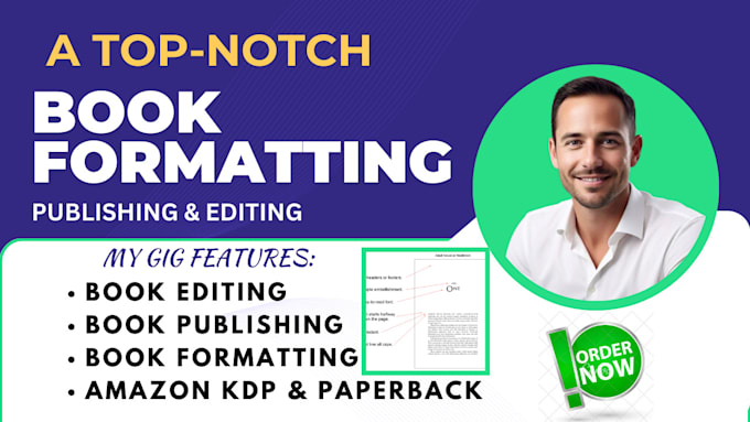 Gig Preview - Do amazon KDP book formatting, book editing, typesetting, paperback formatting