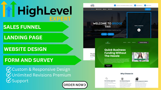 Gig Preview - Design gohighlevel sales funnel, gohighlevel landing page, gohighlevel website