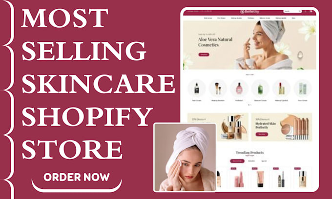 Bestseller - design skincare website skincare shopify store cosmetics store salon website