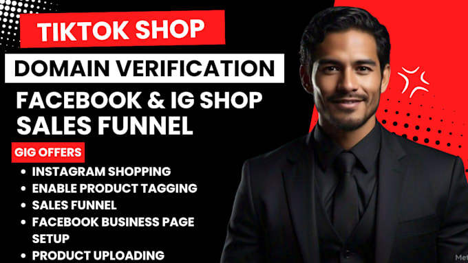 Bestseller - setup tiktok shop, facebook meta shop and instagram shop, fix meta pixel