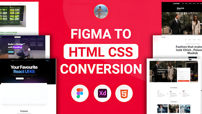 Gig Preview - Turn your figma designs into responsive websites with HTML CSS and tailwind css