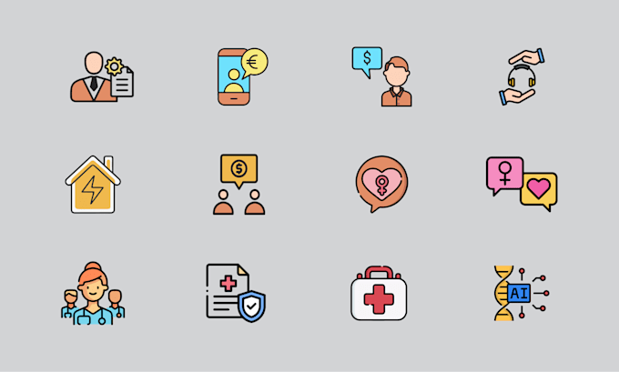 Gig Preview - Design custom modern icons for web and mobile apps in just 24 hours