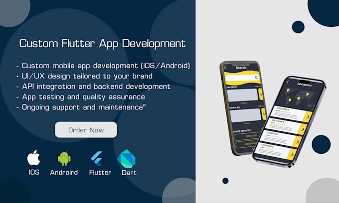 Gig Preview - Do custom android, ios and flutter web apps as flutter app developer