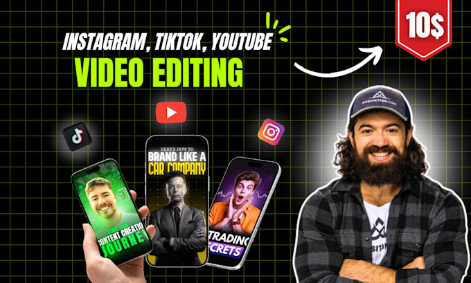 Bestseller - edit instagram reels tiktok videos with alex hormozi style captions subtitles