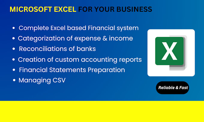 Gig Preview - Provide expert excel bookkeeper for your business needs