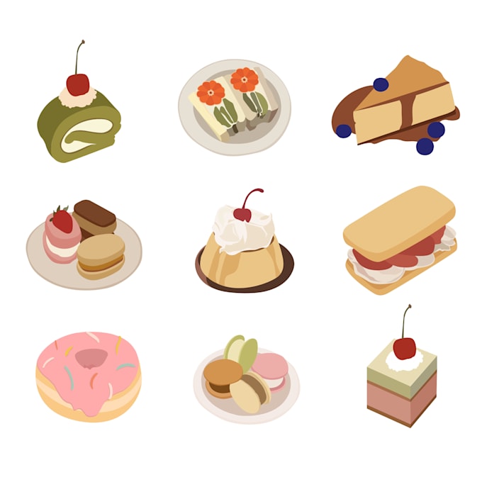 Gig Preview - Create vector food illustrations