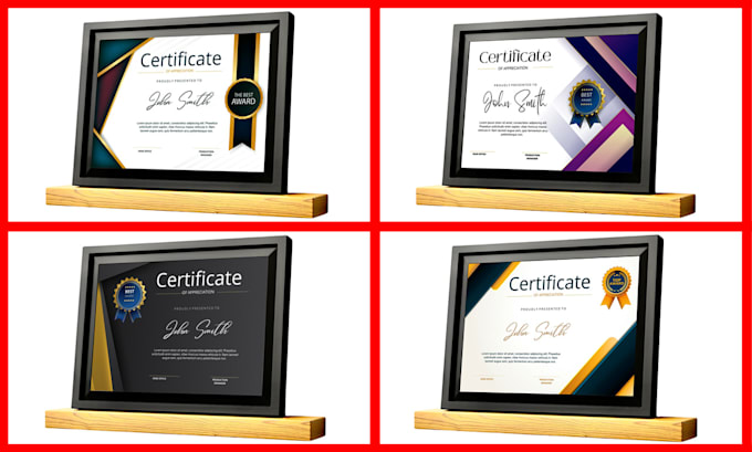 Gig Preview - Do custom certificate design, diploma, award or sports a day