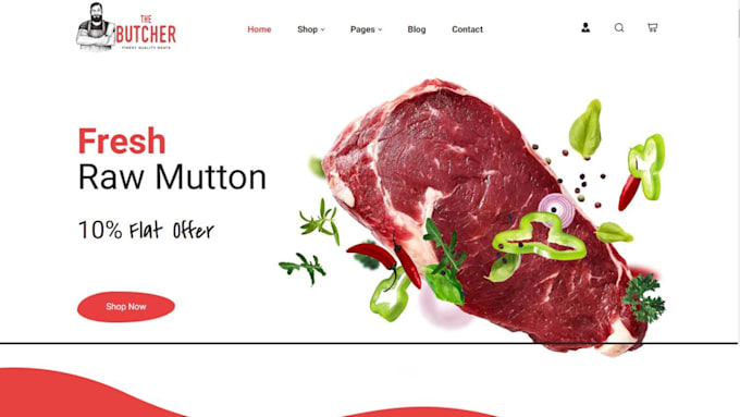 Gig Preview - Design exceptional seafood shopify butcher store meat website grocery store