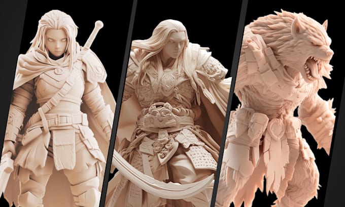 Gig Preview - Sculpting 3d character, toys, miniatures, action figures, model for 3d printing