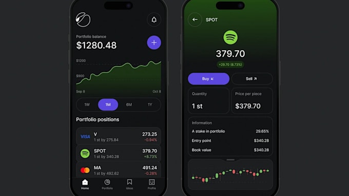 Gig Preview - Build stock trading app, trading app, forex trading app, crypto trading app