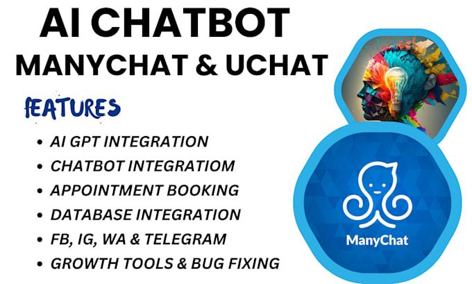 Gig Preview - Design manychat ai chatbots with gpt API integration and bug fixes