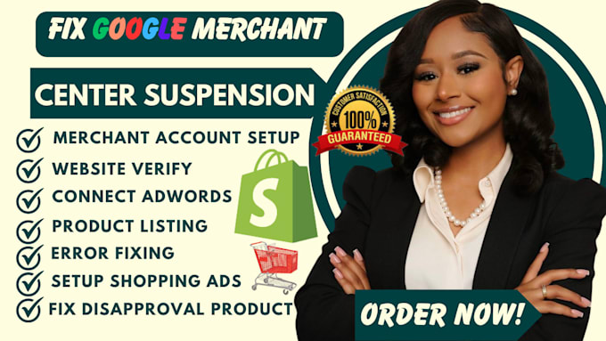 Gig Preview - Fix your google merchant center suspension, misrepresentation, approve products