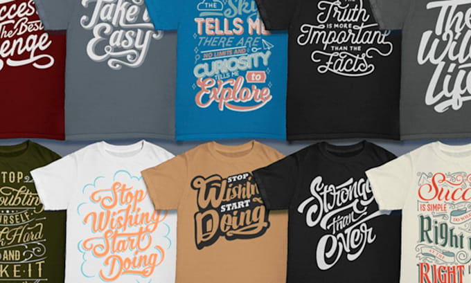 Bestseller - design custom typography t shirt and text or font logo