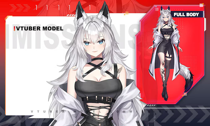 Gig Preview - Draw and design nsfw vtuber model, nsfw vtuber design, vtuber avatar,