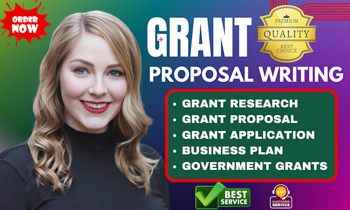 Gig Preview - Research grants, grant proposal, business plan, submit grant writing