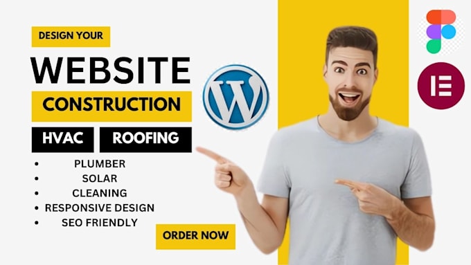 Gig Preview - Design and build a professional website for roofing, hvac, plumbing, services