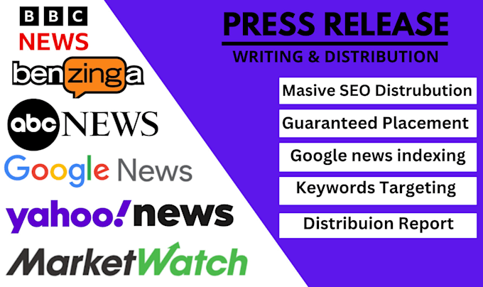 Gig Preview - Write press release, press release distribution, press release, submit pr