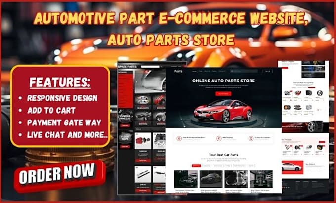 Gig Preview - Create automotive parts ecommerce website, auto part store, auto parts