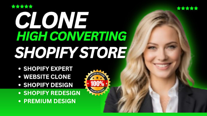 Gig Preview - Clone copy shopify store or shopify website design