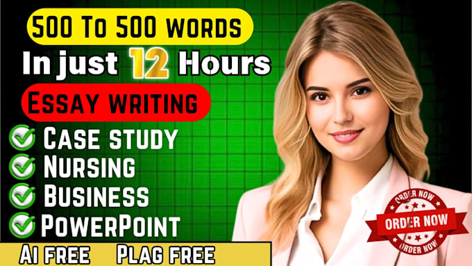 Gig Preview - Do urgent essay writing, report and paper, research and summary, case study