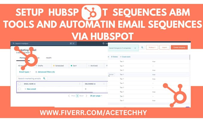 Gig Preview - Do hubspot sequences abm tools and automation email sequences via hubspot