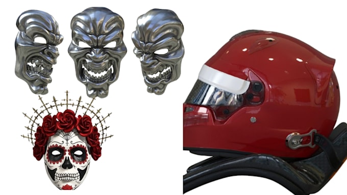 Gig Preview - Sculpt 3d mask, 3d helmet, 3d cosplay model, japanese mask, oni mask