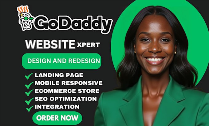 Gig Preview - Develop godaddy website design godaddy website redesign,godaddy website design