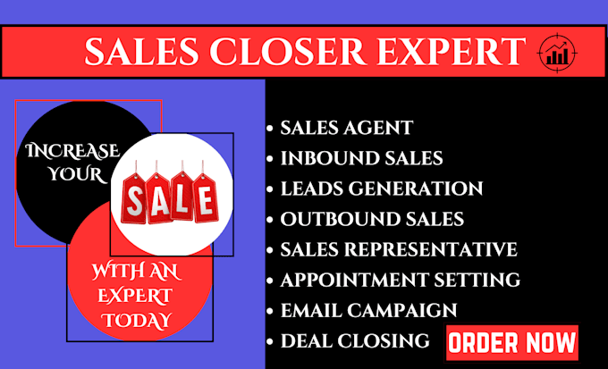 Gig Preview - Be sales representative sales agent salesperson sales closer online sales leads