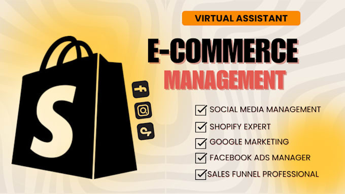 Gig Preview - Do ecommerce, shopify store manager and shopify marketing as a virtual assistant