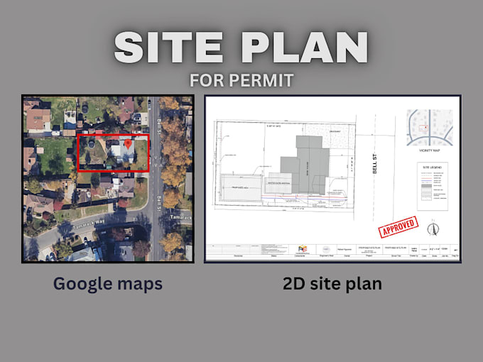 Gig Preview - Create 2d site plan from google maps on autocad