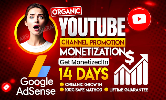 Gig Preview - Organic youtube channel promotion and monetization