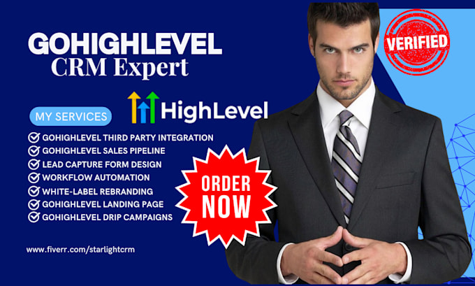 Gig Preview - Do gohighlevel crm ghl automation sales pipeline drip campaign white labelling