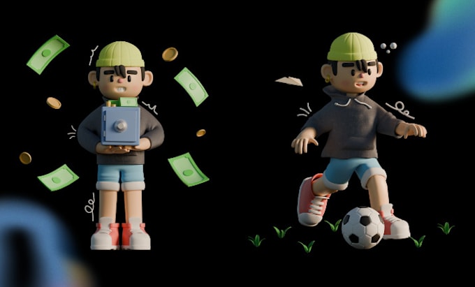 Gig Preview - Create custom 3d characters in cute and clay style