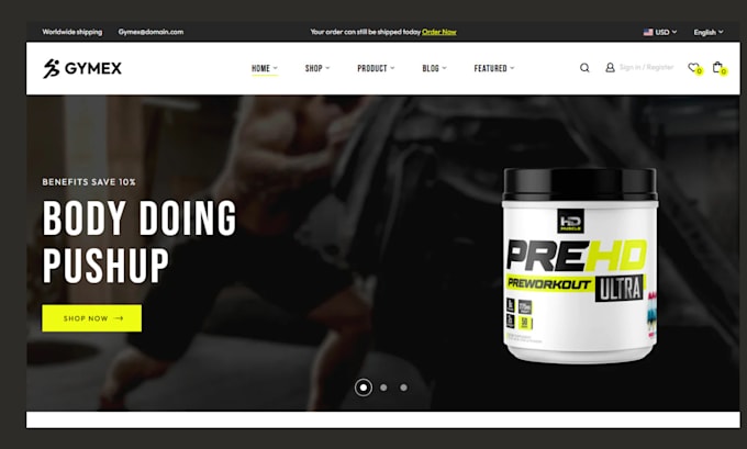 Gig Preview - Design supplement shopify store supplement website health and fitness supplement