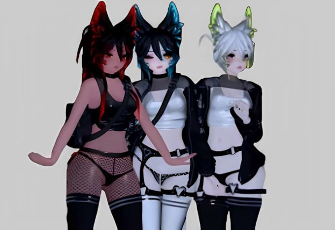 Gig Preview - Vrchat avatar 3d vtuber model anime vr character design vr game vroid vrc avatar