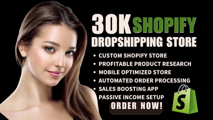 Gig Preview - Create a 30k per month passive income shopify dropshipping store