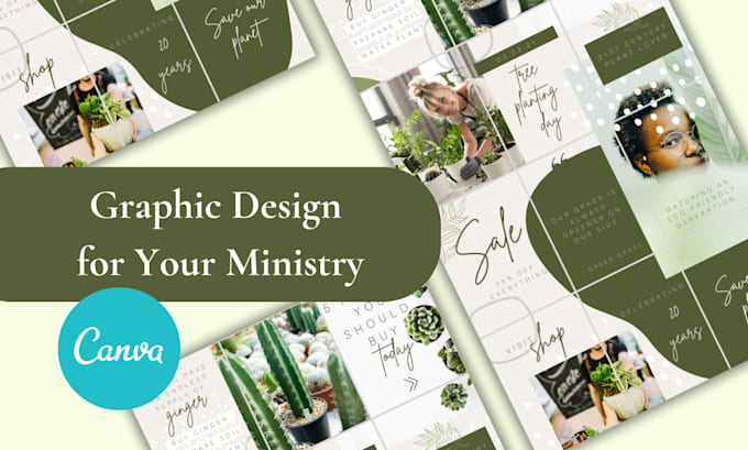 Gig Preview - Create canva graphics for your christian ministry,  or brand