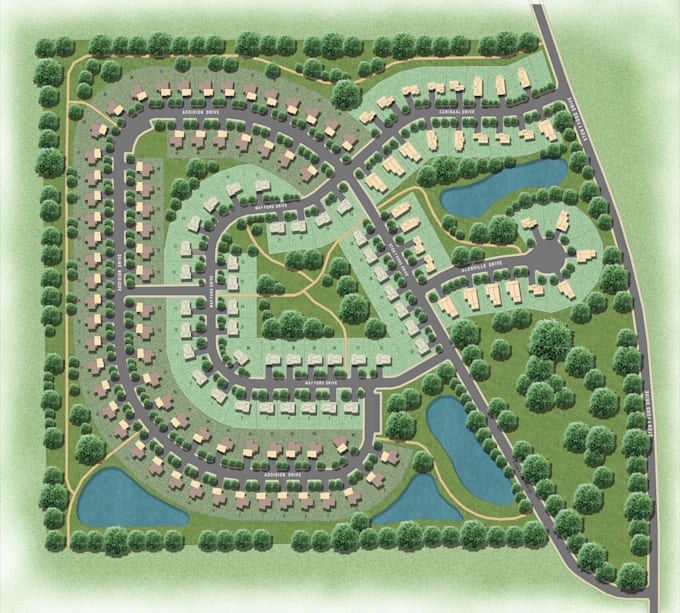 Gig Preview - Do real estate site plan and architectural site plan render