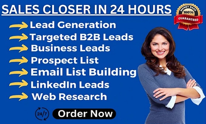 Gig Preview - Sales closer sales representative linkedin leads virtual assistant sales coach