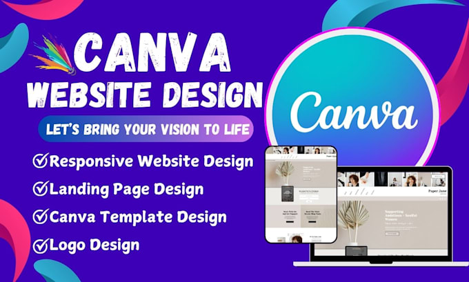 Gig Preview - Design canva website templates canva website design canva landing page, mockup