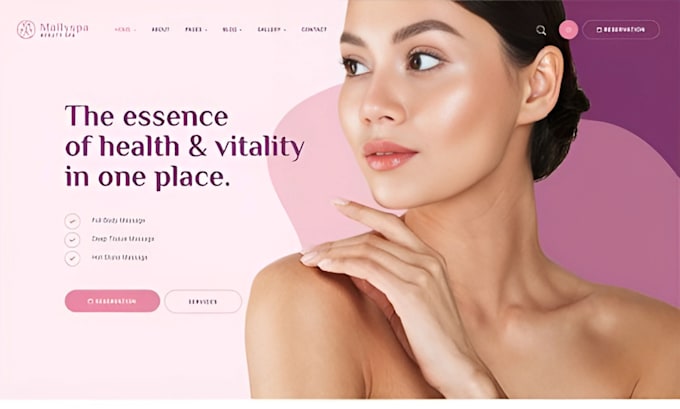 Gig Preview - Design or redesign skincare website, beauty website, spa website, medspa website