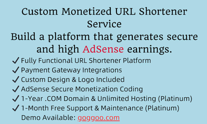 Bestseller - create custom URL shortener for adsense monetization coding adfly clone design