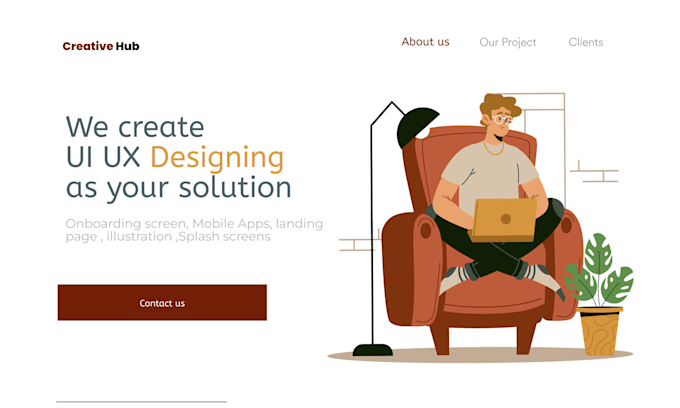 Gig Preview - Do onboarding ,splash screen or landing page ,illustration all uiux