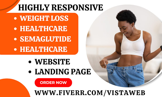 Gig Preview - Design weight loss website diet ozempic wegovy tirzepatide semaglutide website