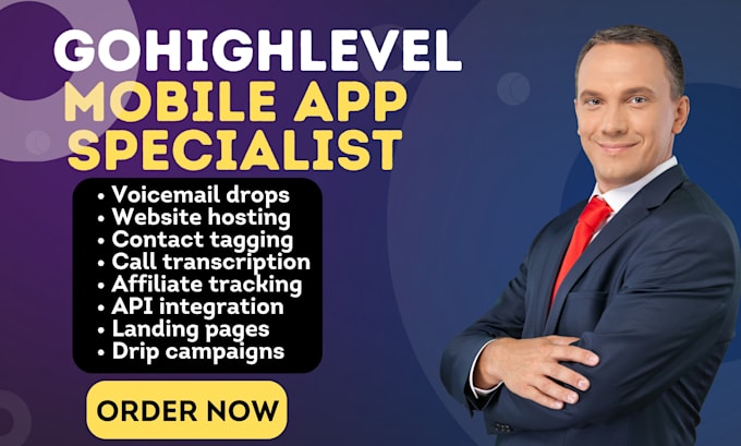 Gig Preview - Setup gohighlevel reputation funnel builder call tracking memberships mobile app