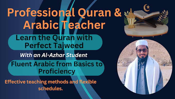 Gig Preview - Be your dedicated quran and arabic online teacher