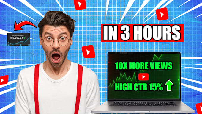 Gig Preview - Make eye catching youtube thumbnail to boost your clicks