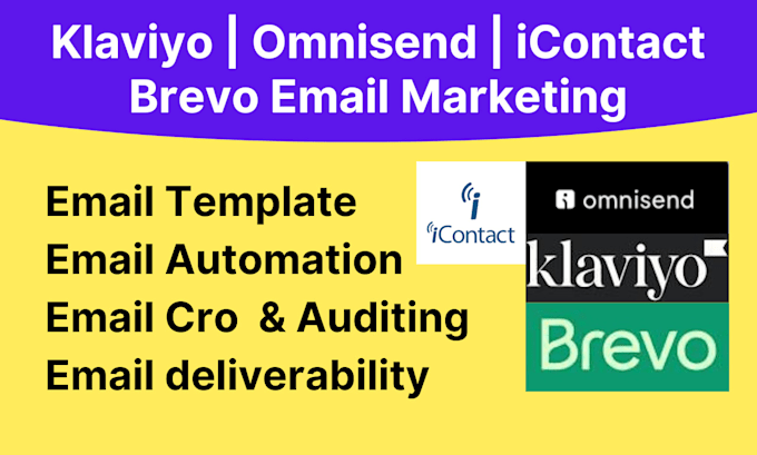 Gig Preview - Do email marketing with klaviyo omnisend icontact brevo email template automatio