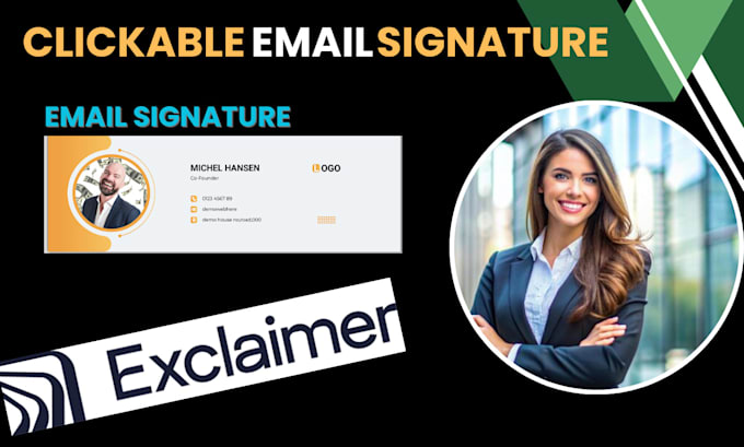 Gig Preview - Do professional exclaimer clickable and editable HTML email signature