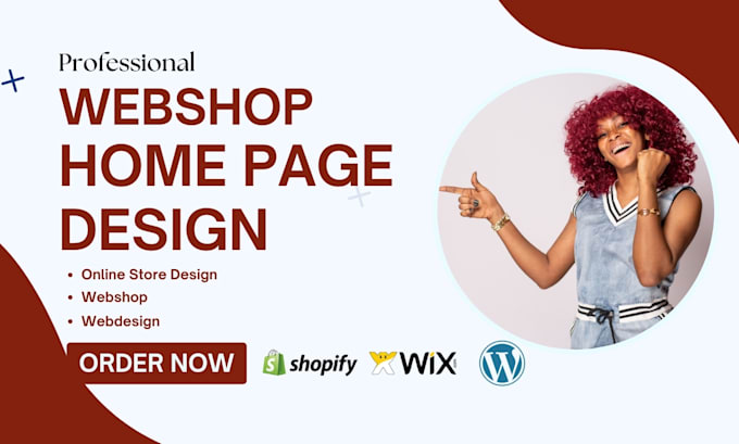 Gig Preview - Do ecommerce homepage design webshop landing page design wix, shopify homepage